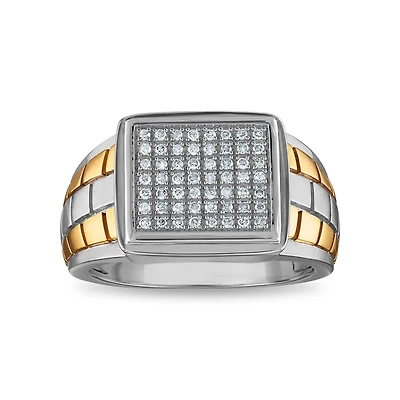 1/4 CTW Natural Diamond Ring in Two-Tone Sterling Silver