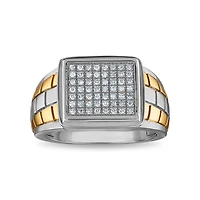 1/4 CTW Natural Diamond Ring in Two-Tone Sterling Silver