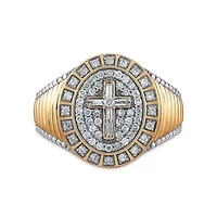 Titán by Adrian Gonzalez 10KT Yellow Gold 1/2 CTW Natural Diamond Cross Ring