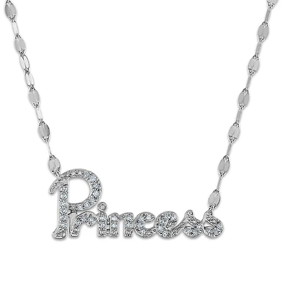 1/7 CTW Natural Diamond 18-inch Princess Necklace in 10KT White Gold
