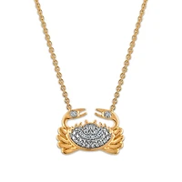 Diamond Accent Crab Necklace in Gold Plated Sterling Silver