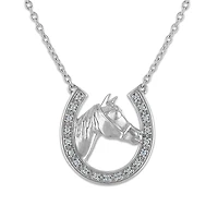 Natural Diamond 16-inch Horseshoe Necklace in Sterling Silver