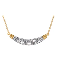 1/4 CTW Natural Diamond 18-inch Greek Key Necklace in 10KT Yellow Gold