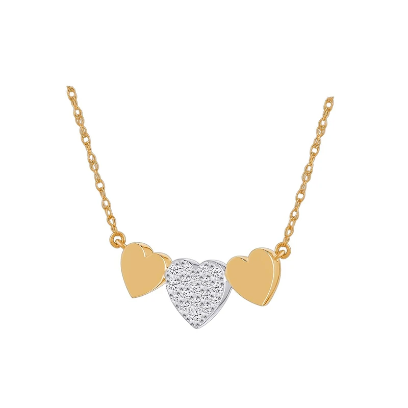 Diamond Accent Heart Necklace in Gold Plated Sterling Silver