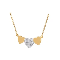 Diamond Accent Heart Necklace in Gold Plated Sterling Silver