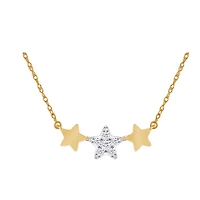 Diamond Accent Stars Necklace in Gold Plated Sterling Silver