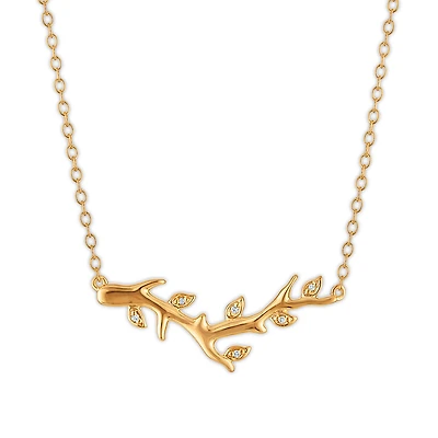Natural Diamond Accent Necklace in Gold Vermeil