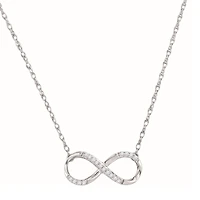 1/10 CTW Natural Diamond Infinity 18-inch Pendant in Sterling Silver