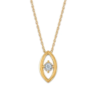 Natural Diamond Accent 18-inch Pendant in 10KT Yellow Gold