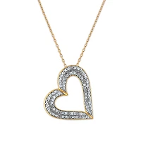 1/2 CTW Natural Diamond Heart 18-inch Pendant in Yellow Gold Plated Sterling Silver