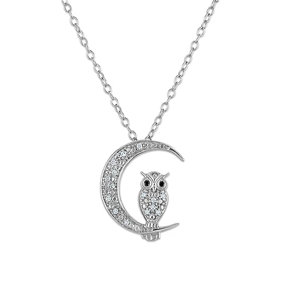 Natural Diamond Accent 18-inch Pendant in Sterling Silver