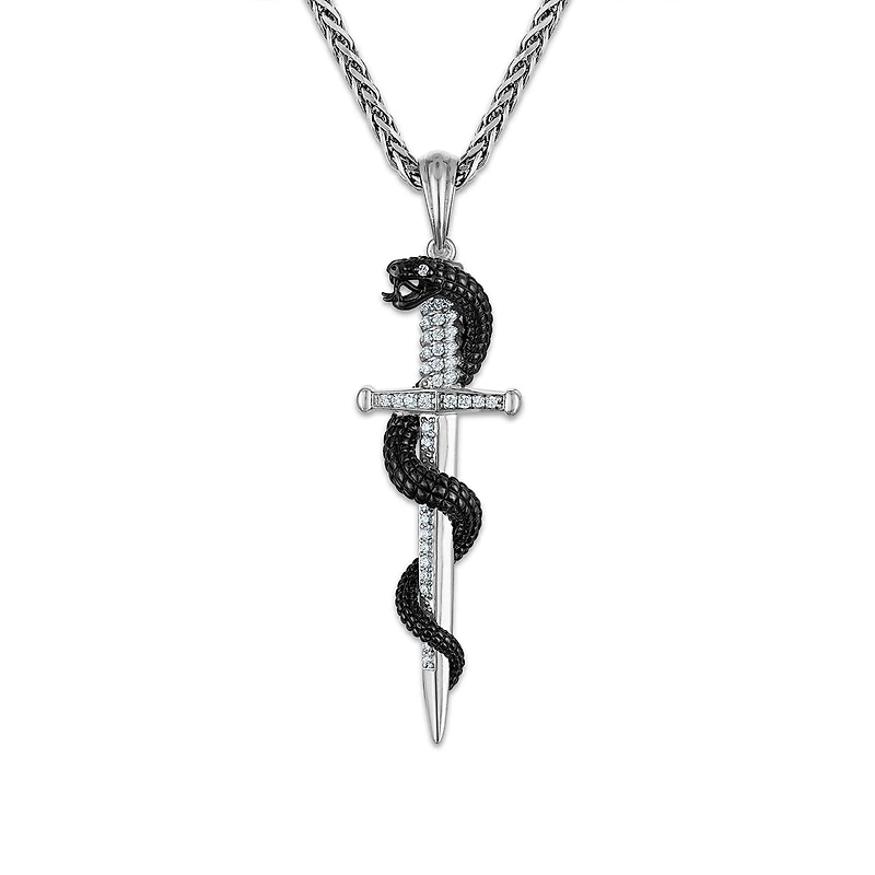 Serpents and Saints 1/4 CTW Natural Diamond 22-inch Pendant in Sterling Silver