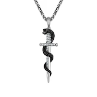 Serpents and Saints 1/4 CTW Natural Diamond 22-inch Pendant in Sterling Silver