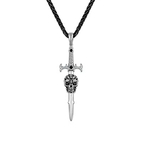 Serpents and Saints Natural Diamond Accent 22-inch Pendant in Sterling Silver
