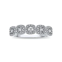 1/4 CTW Natural Diamond Halo Anniversary Ring in 10KT White Gold