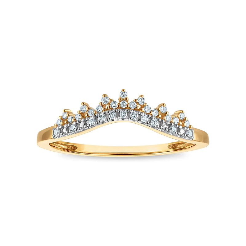 1/10 CTW Natural Diamond Ring in 10KT Yellow Gold