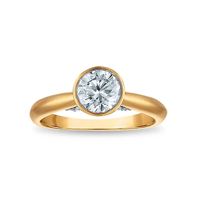 EcoLove 1 CTW Lab Grown Diamond Solitaire Bezel Set Ring in 10KT Yellow Gold