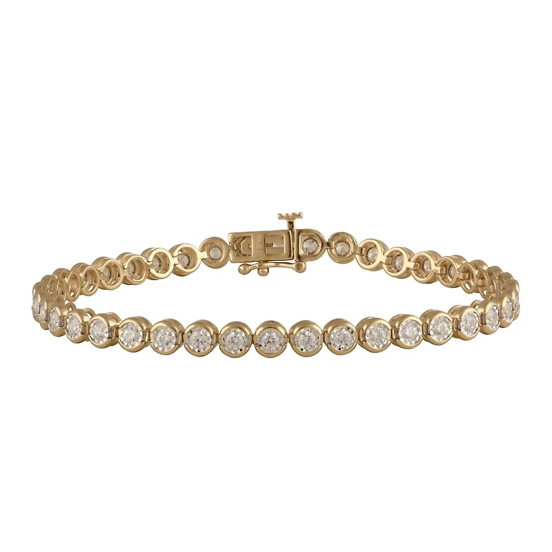 EcoLove 2 CTW Lab Grown Diamond 7-inch Tennis Bracelet in Gold Plated Sterling Silver