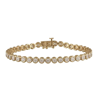EcoLove 2 CTW Lab Grown Diamond  7-inch Tennis Bracelet in Gold Plated Sterling Silver