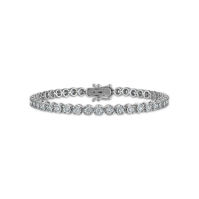 EcoLove 3 CTW Lab Grown Diamond Tennis Bracelet in Sterling Silver