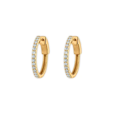 EcoLove 1/2 CTW Lab Grown Diamond Hoop Earrings in 10KT Yellow Gold