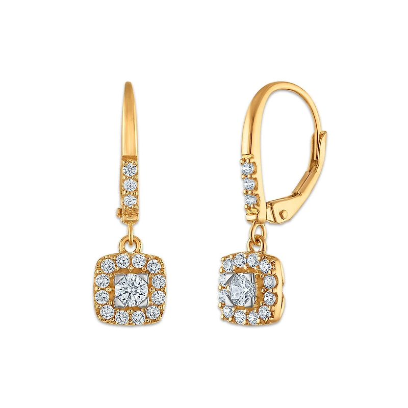 EcoLove 1/2 CTW Lab Grown Drop Lab Grown Diamond Earrings in 10KT Gold