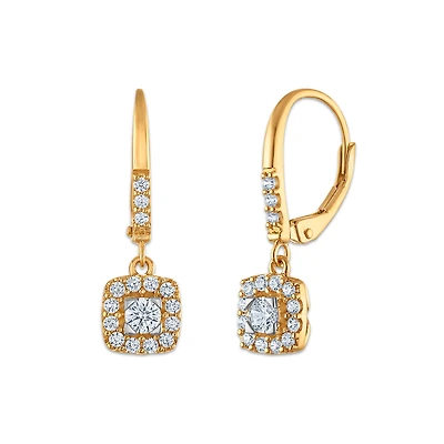 EcoLove 1/2 CTW Lab Grown Drop Lab Grown Diamond Earrings in 10KT Gold