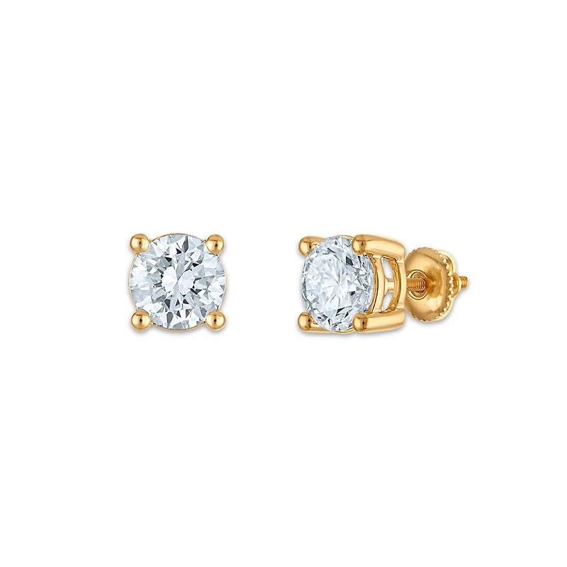 EcoLove 4 CTW Lab Grown Diamond Stud Earrings in 10KT Yellow Gold