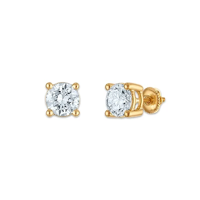EcoLove 4 CTW Lab Grown Diamond Stud Earrings in 10KT Yellow Gold