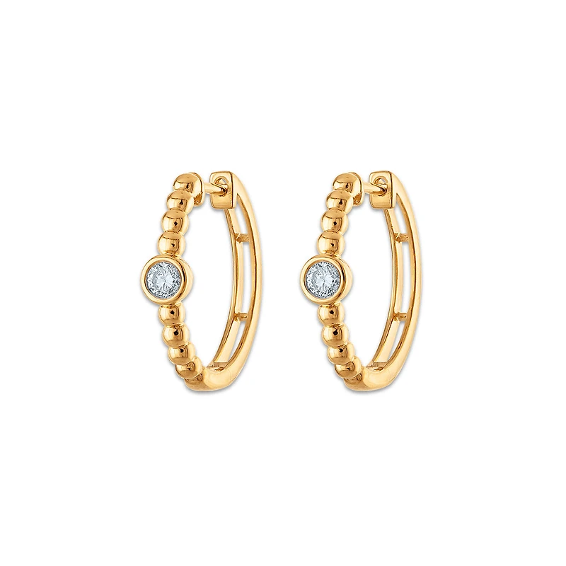 1/4 CTW Lab Grown Diamond Hoop Earrings in Gold Vermeil