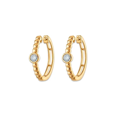 1/4 CTW Lab Grown Diamond Hoop Earrings in Gold Vermeil