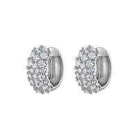 EcoLove 2 CTW Diamond Pave Hoop Earrings in Sterling Silver
