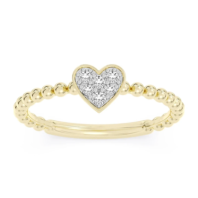Lab Grown Diamond Heart Ring in 10KT Yellow Gold