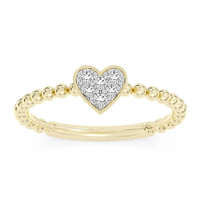 Lab Grown Diamond Heart Ring in 10KT Yellow Gold