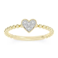 Lab Grown Diamond Heart Ring in 10KT Yellow Gold
