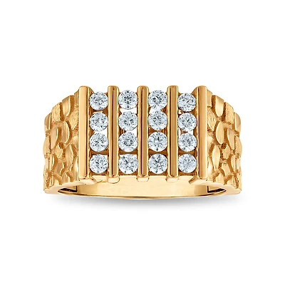 EcoLove 3/4 CTW Lab Grown Diamond Nugget Ring in 10KT Yellow Gold
