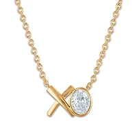 EcoLove 1/2 CTW Lab Grown Diamond XO Necklace in Gold Plated Sterling Silver