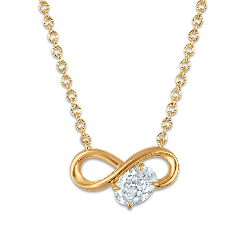EcoLove 1/2 CTW Lab Grown Diamond Infinity Necklace in Gold Plated Sterling Silver