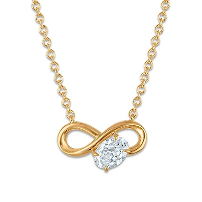 EcoLove 1/2 CTW Lab Grown Diamond Infinity Necklace in Gold Plated Sterling Silver