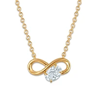 EcoLove 1/2 CTW Lab Grown Diamond Infinity Necklace in Gold Plated Sterling Silver