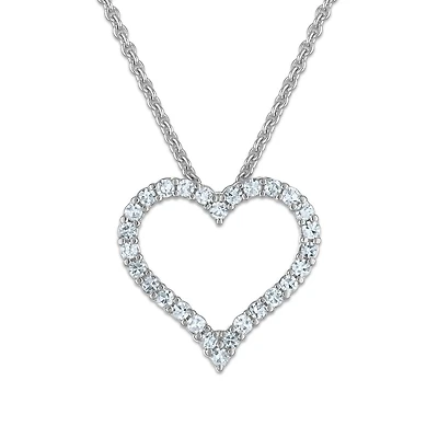 EcoLove 1/4 CTW Lab Grown Diamond 18-inch Heart Pendant in Sterling Silver