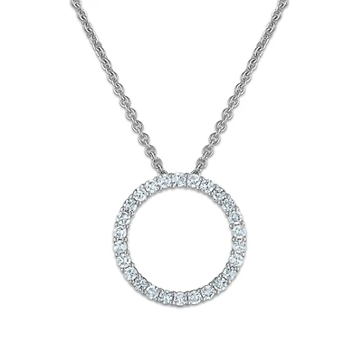 EcoLove 1/4 CTW Lab Grown Diamond 18-inch Circle Pendant in Sterling Silver
