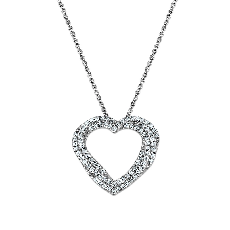 EcoLove 1/2 CTW Lab Grown Diamond Heart Pendant in Sterling Silver