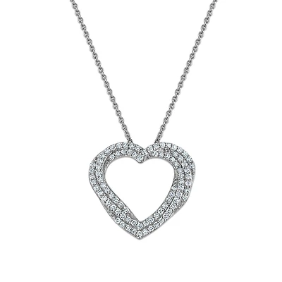 EcoLove 1/2 CTW Lab Grown Diamond Heart Pendant in Sterling Silver