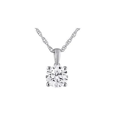EcoLove 1 CTW Lab Grown Diamond Solitaire Pendant in 10KT White Gold
