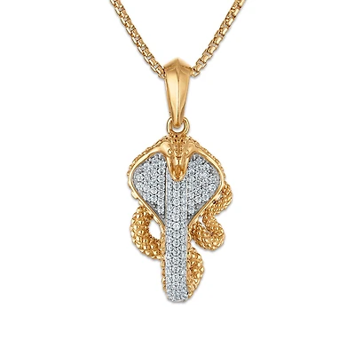 EcoLove 1/2 CTW Lab Grown Diamond 22-inch Snake Pendant in Gold Plated Sterling Silver