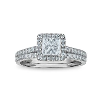 EcoLove 1-1/4 CTW Lab Grown Diamond Halo Bridal Set in 10KT Gold