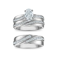 EcoLove 2 CTW Lab Grown Diamond Wedding Trio Set in 10KT White Gold