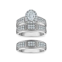 EcoLove 1-3/4 CTW Lab Grown Diamond Wedding Trio Set in 10KT White Gold