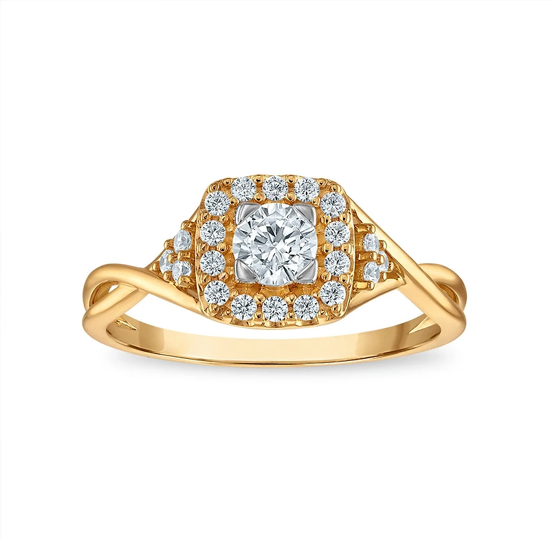 EcoLove 1/2 CTW Lab Grown Diamond Halo Engagement Ring in 10KT Gold